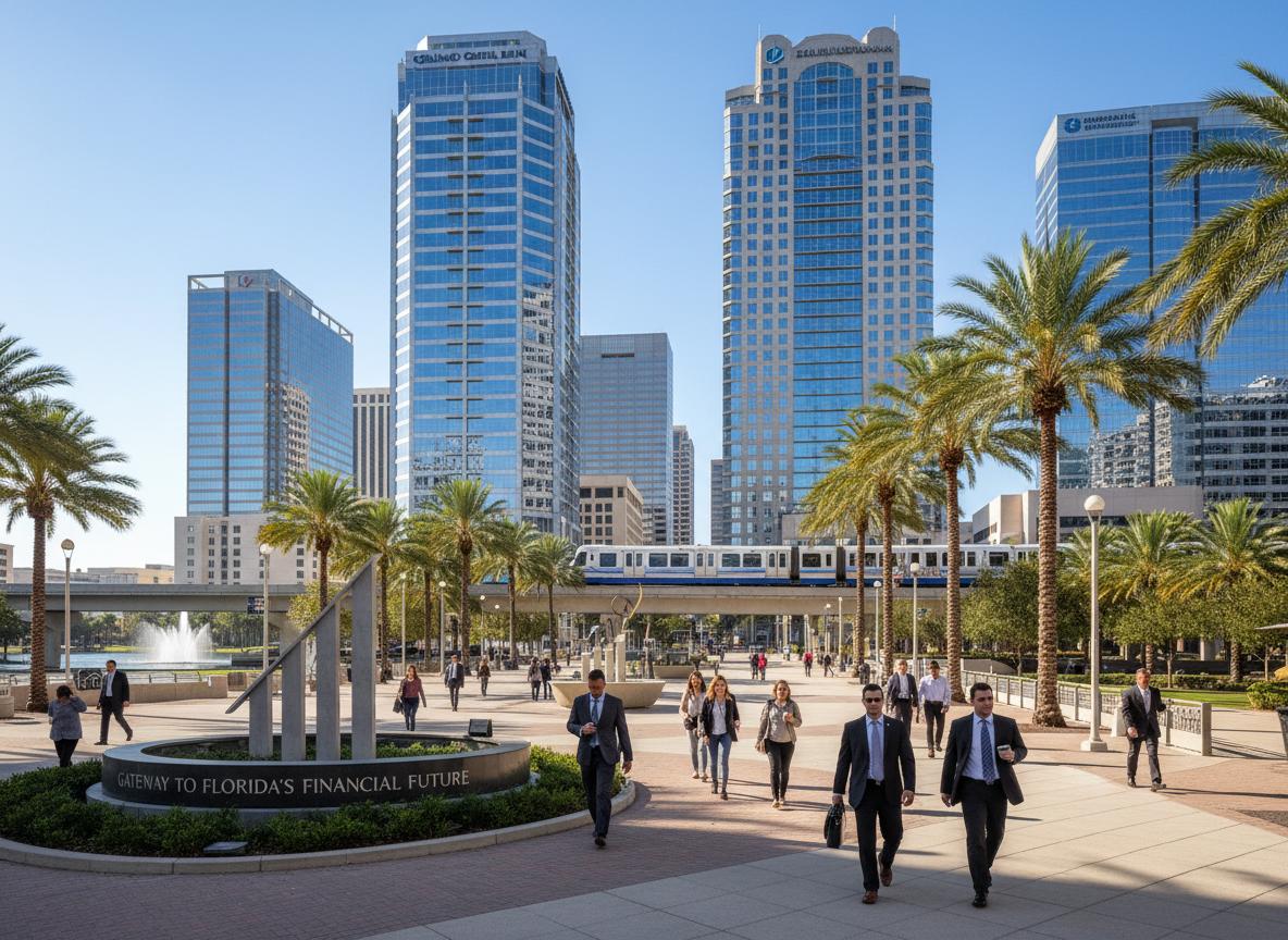 Financial district buildings in downtown Tampa Bay